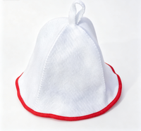 Chapeau de sauna en feutre de laine avec bordure colorée, bonnet de bain de sauna tendance, accessoire essentiel pour la salle de sauna