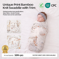 Manta Envolvente para Bebé de Bambú y Algodón, Transpirable y Suave, Envoltura para Recién Nacido de 85x35cm, Reutilizable, con Certificación OEKO-TEX STANDARD 100