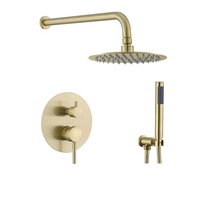Ensemble de douche noir encastré mural moderne en acier inoxydable 304 avec mitigeur chaud/froid et système de déviateur pour pommeau de douche pluie