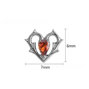 F136 <b>Titanium</b> Alloy Heart Shape Zircon <b>Stud</b> Earrings Lip Piercing Jewelry Gift For Women Men - Product Image 2