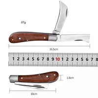 Couteau de jardin pliant Hawkbill Champignon bourgeonnement et greffage Couteau Vignobles Couteaux Outils de jardinage