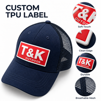 Patch en TPU personnalisé en gros, léger, durable, avec logo en lettres 3D en relief rectangulaire pour casquette, chapeau, casquette de camionneur