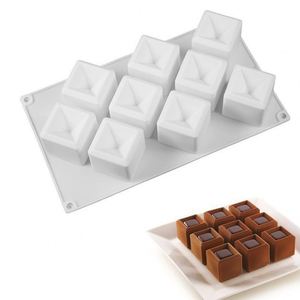 Tangchu Square Nine-grid Silicone Mousse Cake Mold White Mousse Mold Oven <b>Safe</b> DIY Cake Baking <b>Tool</b> - Product Image 4