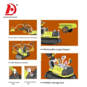 HUADA 2023 Vente en gros de véhicule <span class=keywords><strong>électrique</strong></span> pour bébé ingénieur Pelle coulissante à piles pour enfants <span class=keywords><strong>Camion</strong></span> <span class=keywords><strong>jouet</strong></span> <span class=keywords><strong>avec</strong></span> <span class=keywords><strong>remorque</strong></span> - Product Image 3