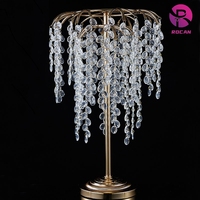 Haut centre de table en cristal en forme de X centres de table en or pour la décoration de mariage de table de mariage