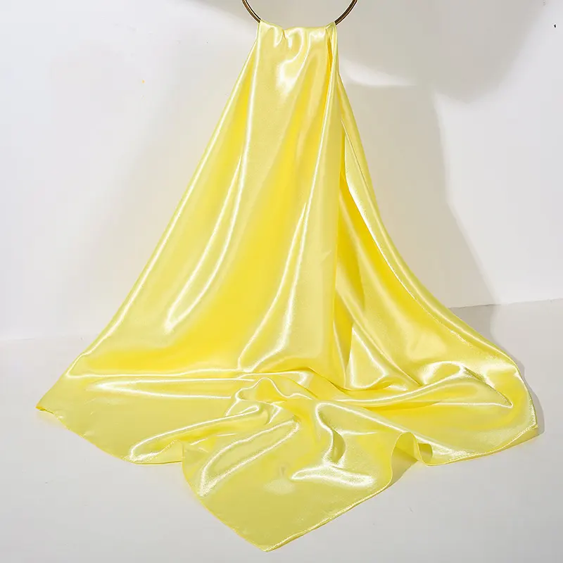 Solide Farbe 90 × 90 cm Satin Seide Viereckige Schal Sonne Schatten Schal Damen Schal Haarschal Zubehör