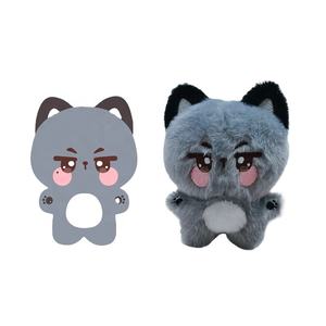 Su misura 10cm grigio gatto peluche animale portachiavi borsa appesa ornamenti bambola macchina bambola peluche all'ingrosso - Product Image 1