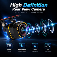 Caméra de recul de voiture Diamond 4K, vision nocturne 3D, étanche IP68, caméra fisheye AHD 1080p, caméra de recul