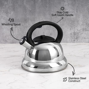 Bollitore <span class=keywords><strong>da</strong></span> tè in acciaio inossidabile con fischietto, finitura a specchio, per fornello, per bollire acqua e servire bevande calde, <span class=keywords><strong>teiera</strong></span> resistente - Product Image 2