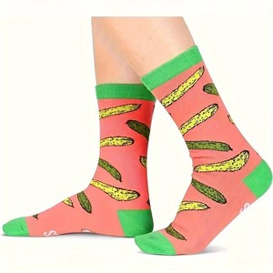 Automne hiver drôle dessin animé lettre chaussettes respirant équipage robe chaussettes bas manchette Logo café Sushi chips thé Tacos <span class=keywords><strong>Pizza</strong></span> Designs - Product Image 4