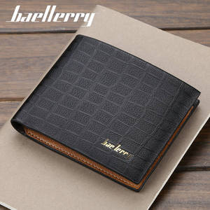 กระเป๋าสตางค์แบบสั้นสำหรับผู้ชาย Baellerry หนัง PU ช่องใส่บัตรหลายช่อง แบบพับสามตอน สีดำและสีน้ำตาลเข้ม ใช้ได้ทุกวัน - Product Image 3