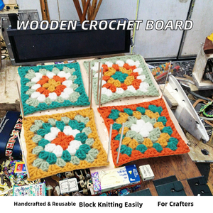 Planche de blocage en bois peinte pour crochet, réutilisable, faite à la main, pour le tricot, motif carrés Granny, thème <span class=keywords><strong>Amour</strong></span> pour les amateurs de travaux d'aiguille - Product Image 2