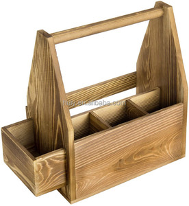 ภาชนะไม้สำหรับรับประทานอาหารและที่ใส่ผ้าเช็ดปากทำจากไม้แนวชนบทแคดดี้สำหรับร้านอาหารห้องครัวปิกนิกทำด้วยมือ - Product Image 1