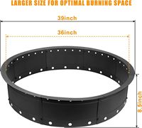 Grand foyer extérieur de 36 pouces, anneau de foyer sans fumée en acier avec aération pour une combustion efficace, emballage pour vente par correspondance
