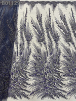 Tissu en dentelle française brodé de sequins africains écologiques en gros pour robes de soirée