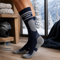 Chaussettes de ski personnalisées avec logo, chaussettes longues pour sports d'hiver, chaussettes chaudes respirantes et rembourrées pour snowboard, randonnée, OEM