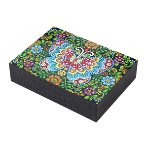 Caja organizadora de almacenamiento decorativa de escritorio con forma especial de diamante pintura DIY mariposa joyero contenedores - Product Image 2