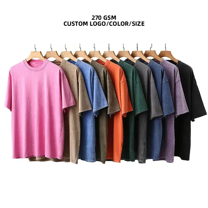 Wholesale custom dtg Print Stone washed tshirt graphic t-shirt heavyweight Oversized tshirt Acid Wash Vintage T Shirts