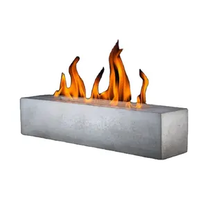 Dikdörtgen şekli açık kapalı taşınabilir ateş çukuru etanol şömine kişisel masa üstü şömine büyük ateş çukuru ile güzel alev