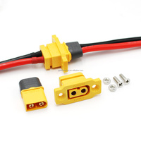 Conectores de Montaje en Panel Amass XT60E-F, Conectores Hembra XT60E-F con Tapas Protectoras contra el Polvo para Baterías RC