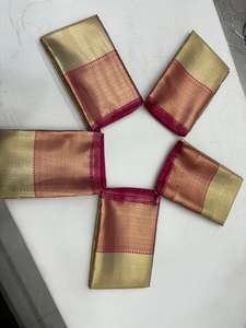 Saris traditionnels en coton brocart avec un riche tissage en zari, artisanat indien pour les mariages, les festivals et les fêtes - Product Image 5