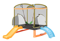 Trampoline pour enfants de 6,5 pieds en polypropylène et PVC sécurisé avec toboggan pour une utilisation en intérieur/extérieur