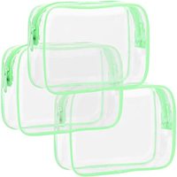 Quart taille PVC clair organisateur de stockage étanche voyage poignée de transport fermeture éclair 5 pièces pour trousse de toilette cosmétique conforme Mak