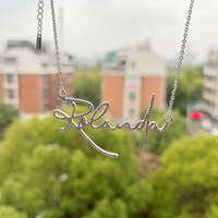 Collier personnalisé avec nom en or QIUHAN OEM, bijoux en zircon, pendentif personnalisé avec initiales