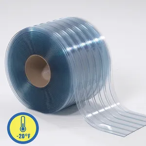Rõ ràng linh hoạt nhựa gân PVC Strips rèm trong suốt trong CuộN