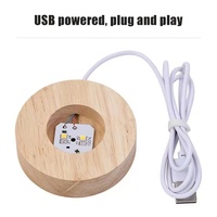 Lampe de table moderne en cristal en forme de planète avec base en bois, veilleuse USB DC pour la décoration de chambre d'enfant