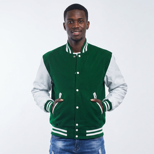 Chaqueta de Béisbol Varsity Personalizada con Bordado Chenille, Chaqueta Varsity de Béisbol Personalizada de Lana y Cuero - Product Image 1