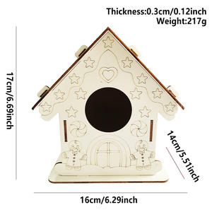 ארץ עיצוב גינה נקודה ציפור תליון רוח פעמוני קן ציפור עץ עמיד למלאכת הבית בחוץ - Product Image 6