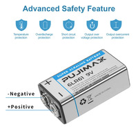 PUJIMAX 9 voltios 6LR61 batería seca alcalina desechable 9V baterías primarias de un solo uso para juguetes electrónicos al por mayor almacenadas