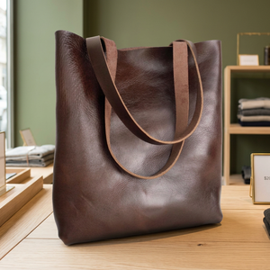 Bolsos de Mano Casuales de Cuero Genuino a la Moda para Mujer, Duraderos, de Gran Capacidad, Impermeables, de Lujo, con Cierre, para el Día de San Valentín - Product Image 1
