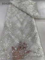 Tissu de dentelle brodé de paillettes transparentes CHOCOO, nouvelle arrivée, tissu de dentelle luxueux à paillettes pour robe