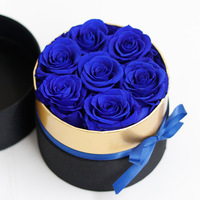 Rose éternelle véritable préservée - Longue durée (3-5 ans) - Pour la fête des pères et la rentrée scolaire - Coffret cadeau élégant