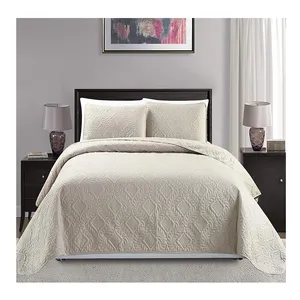 Super Soft 100% Polyester Microfiber Bedspread Embossed Bed Cover Set