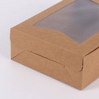 Conteneur alimentaire rectangulaire personnalisé en papier kraft rigide, jetable et recyclable, auto-érectile, imprimé UV quadricolore, pour camping, barbecue, fruits
