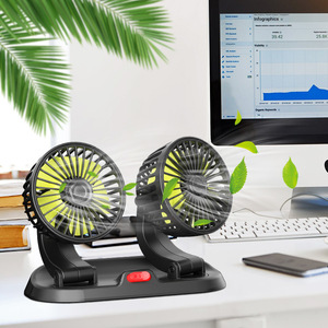 Car <b>Fan</b> with Dual <b>Heads</b> 360 Rotatable Adjustable Wind Speed Includes Parking Sign <b>Fan</b> - Product Image 2