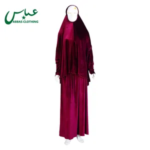 2021 Groothandel 6 Kleuren Hijab Met Rok Nieuwste Lente Winter Ontwerpen Elegante Lange Mouwen Abaya Gebed Jurk