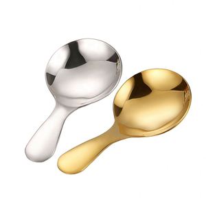 Cuchara de Postre de Acero Inoxidable 304 Plateada con Logotipo Personalizado, Mini Cuchara de Helado con Mango Corto para Fiestas, Té, Azúcar, Sal y Condimentos - Product Image 5
