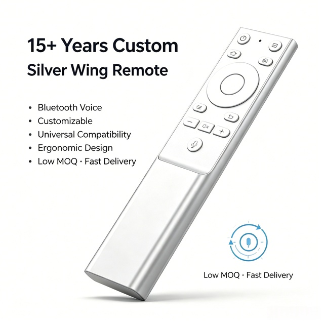 Ble Voice 15-Keys RCT5015 Aluminum Alloy Universal Remote Control with Learning Code for Projector TV & Home Automation Via 2.4G