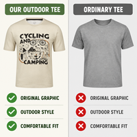 Fabricant de t-shirts graphiques personnalisés, impression cyclisme et camping, OEM ODM, tee-shirts à marque privée, vente en gros