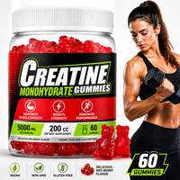 Gummies de créatine monohydrate à marque privée OEM pour femmes, favorisant la croissance musculaire et la force, certifiées CGMP, Halal, HACCP