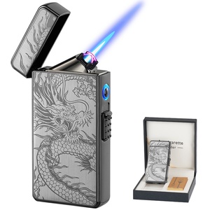 Briquet torche à gaz ultra-longue durée en gros, électrique, double flamme, type C, rechargeable, flamme bleue directe, coupe-vent - Product Image 2