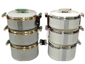Ensemble de 3 chauffe-plats isothermes élégants octogonaux de 1,5 L, 2 L et 2,5 L avec poignée en jade pour les dîners en famille, les pique-niques et les cadeaux d'affaires - Product Image 2