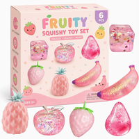 Jouet anti-stress compressible et malléable, fruits roses et jaunes, pomme en maltose et farine, pour la décompression
