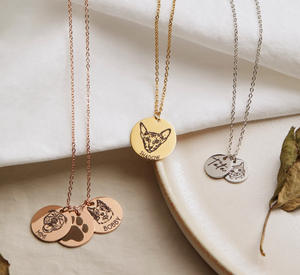 Custom Pet ritratto collana commemorativa regalo di gioielli per amante regalo personalizzato inciso gatto Pet ritratto da foto cane <span class=keywords><strong>mamma</strong></span> - Product Image 1