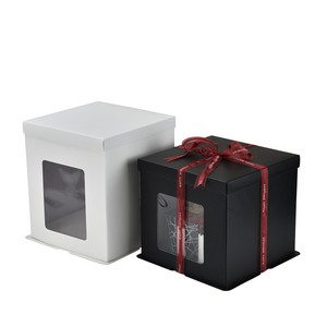 Boîtes d'emballage rigides pour gâteaux, style fenêtre, avec logo personnalisé en relief et pelliculage brillant, pour gâteaux d'anniversaire et desserts cuits - Product Image 2