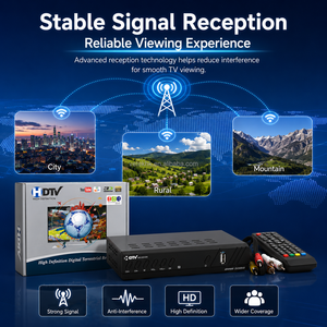 HDTV DVB-T2 เครื่องรับสัญญาณภาคพื้นดินดิจิตอลฟูลเอชดี 1080P WiFi YouTube พร้อมใช้งานแบบพลักแอนด์เพลย์พร้อมรีโมทและสาย AV - Product Image 5
